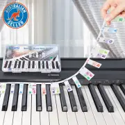 Silicone Piano Key Labels, Piano Note Guide 88-Key Full Size, Reusable Keyboard
