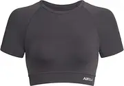 [AUROLA] Influence Crop Top Workout Shirts for Women, Ultra-Soft Seamless Gym T Shirts Short Sleeve Running Workout Tops