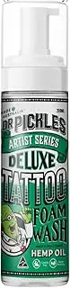 Dr. Pickles Tattoo Anti Bacterial Foam Wash – 200ml Deluxe Artist Series | Natural Hemp Oil Formula for Tattoo Aftercare | Antibacterial, Gentle, Vegan-Friendly Cleansing Foam