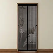 Magnetic Fly Screens 85 x 205 cm Fly Insect Screen Curtain Easy to Install Keep Insects Out Magnetic Door for Balcony Patio Bedroom Children's Doors, Black