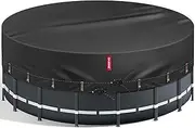 QH.HOME [2025 Upgraded Ultimate Windproof] 18 Ft Round Pool Cover for Above Ground Pools,One-Piece Tear Resistant Solar Pool Cover with 2 Patented Ratchet for Easy Installation - Swimming Pool Cover