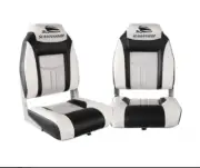 Seamanship Set of 2 Folding Swivel Boat Seats - Grey & Black