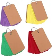 COMPUKAS 4Pcs Keychain Mini Notebook Creative Portable Memo Pads for School Office Reusable Loose Leaf Stationery for Students