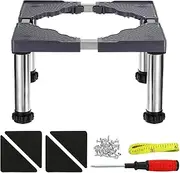 uxcell Mini Fridge Stand, 4 Strong Feet Laundry Stand Base Multi-Functional Adjustable Base Tray Anti-Vibration for Refrigerator Washing Machine Dryer Dishwasher AC, 11.4"-12.6" Height
