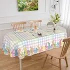 pahhjsa Easter Tablecloth Oval Easter Oval Tablecloth 60x120 Inch Buffalo Che...