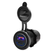 PD QC 3.0 USB Car Truck Fast Charger Socket Dual Power Outlet Adapter Waterproof (for: Audi)