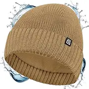 [Giovici] Wooly Waterproof Beanie Hat for Men and Women - Stretchy Fleece Lined Waterproof Beanie Hat - Thick Warm Mens Hats for Cold Winter Weather - Premium Beanie Hats for Men UK