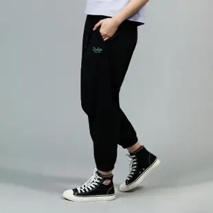 【Dickies】女款黑色簡約品牌Logo印花抽繩褲腰寬鬆縮口褲｜DK013134BLK