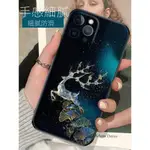 金箔鹿適用於蘋果12手機殼IPHONE12PRO MAX素皮套11PRO MAX浮雕女