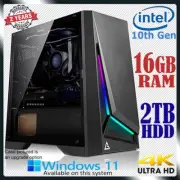 Intel 10th Gen Computer 16GB RAM 2TB Gaming Home & Office Desktop PC Core i7 Upg