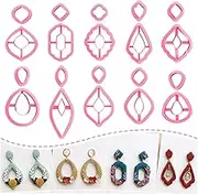 Keoker Clay Cutters, Organic Polymer Clay Cutters for Earrings Making, 20 Shapes Floral Polymer Clay Cutters, Studs Clay Cutters for Polymer Clay Jewelry (A+B)