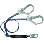 Falltech Lanyard 6-foot Tie-Off & Fall Arrest w/Rebar Hooks Clear Pack