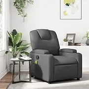 Massage Recliner Chair for Living Room, Faux Leather Comfy Reading Chair for Bedroom, Gaming, Lazy, Lounge Spaces Furniture - Grey