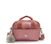 $104 Kipling 5L Anadi Metallic Maple Crossbody Bag Handbag Handles Shoulder Pink