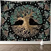Life Tree Tapestry Wall Hanging - Bohemian Hippie Wishing Tree Tapestries Psychedelic Wall Carpet Mystic Aesthetic Wall Tapestry for Living Room Bedroom