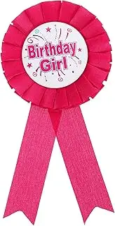 uxcell Birthday Girl Ribbon,Rose Red Satin Fabric Birthday Women Tinplate Badge Pin,Happy Birthday Princess Party Button Pins,Girls Brooches for Party Decoration, Rose Red