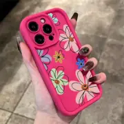 Abstract Flowers Shockproof Soft Case For iPhone 16 15 Pro Max 14 13 12 11 Cover