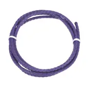 Round Braided Leather Cord Bolo Leather Cord 3mm x 1m Purple