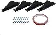 Daseeme 4PCS Car Rear Bumper Shark Fin Triangle Spoilers Universal Black Flat Style