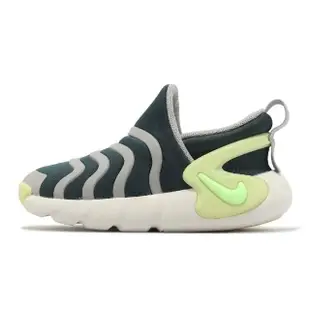 【NIKE 耐吉】毛毛蟲鞋 Dynamo Go Flyease TD 小童 綠 灰 學步鞋 幼童 休閒鞋(FB9102-300)