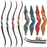60" Archery Takedown Recurve Bow 20-60lbs Wooden American Hunting Bow Target