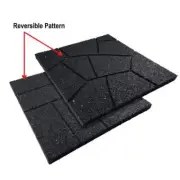 Flexon Stepping Stone 63"Hx12"Wx12"L Dual Sided Rubber Black Square Kit (3Set)
