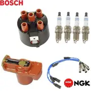 BOSCH&NGK Ignition Kit Distri.Cap Rotor Plugs Wire for Volkswagen Golf 93-99