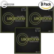 3-PACK Cleartone 7612 80/20 Bronze Coated Acoustic Guitar Strings 12-53