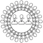 50PCS Swivel Clasps Lanyard Snap Hooks, Premium Key Chain Clip Hook Silver