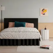 Yona Fold Out Cardboard Bed and Bedhead Bundle - Black Queen