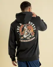 [The Mad Hueys] The Mad Hueys Men's Stranded Cookedaburra Heavy Hoodie in Vintage Black Size Large L Vintage Black