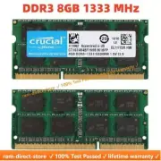 CRUCIAL DDR3 4GB 8GB 16GB 1333 PC3-10600 Laptop SODIMM 204-Pin Memory RAM 10600S