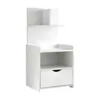 Bedside Table 1 Drawer with Shelves EVERMORE White Artiss