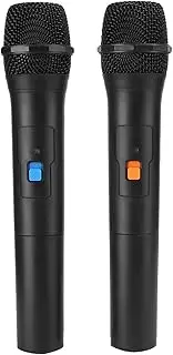 2 in 1 VHF Wireless Microphone Microphone Stable Remote Signal USB Reception Receives Black for Live Presentations Churches (1 to 2)