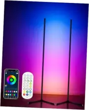 2PCS Corner Floor Lamp, 65" Smart RGB Color Changing LED Floor Lamp with APP