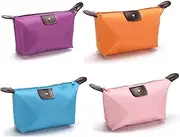 4pcs Travel Comestic Bags,Bags of Cosmetics,Dumpling Shape Make Up Organiser,Portable Waterproof Wash Bags, Waterproof and Folding, Large Capacity, with Zipper,Candy-Colored Folded Dumpling Type