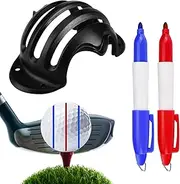 Golf Ball Marker - Drawing Tool | Ball Alignment Stencil | Golf Calibration Template, Marking Kit with Pens, Golf Accessory for Precision Putting and Ball Positioning