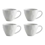 4pc Ecology Speckle Stoneware Drinking Tea/Coffee Mugs Set Milk White 380ml
