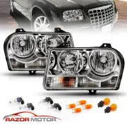 2005-2010 For Chrysler 300 Chrome Headlight Lamp Pair Include Bulbs + Socket (for: Chrysler)