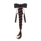 Hair Extension Black Bowknot Ponytail Boxing Braided Twist Braid Wig for Women