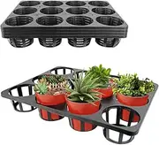 Daiilg 12 Cell Round Nursery Pots Trays,5 Pack Seed Nursery Pots Moving Trays,Seedling Pots Nursery Carrying Trays Moving Tray
