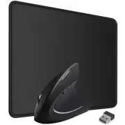 Durable 2.4G Wireless Vertical Optical Mouse&Mouse Pad with Stitched Edges f PC