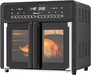 [ADVWIN] 26L Convection Oven, 16-in-1 Digital Touch Air Fryer Toaster Oven, 360° Uniform Round Heating Countertop Oven, Electric Benchtop Ovens with Toast, Pizza | 2000W | Black