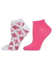 Natori Bohemian Florals Shorties Socks 2-Pack