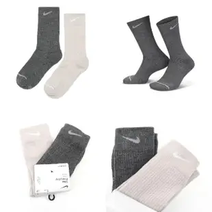 【NIKE 耐吉】襪子 Everyday Cushioned Wool Blend 灰 白 混羊毛 中筒襪 長襪(DQ6394-902)