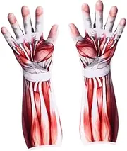 [CHILDWEET] 1 Pair Muscle Glove Skull Gloves Costumes Halloween Costumes Halloween Scary Props Halloween Scary Gloves Halloween Costume Prop Polyester White Skeleton Wrist Bone Child