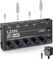Headphone Amplifier 4 Channel Metal Stereo Audio Amplifier,Mini Earphone Splitte