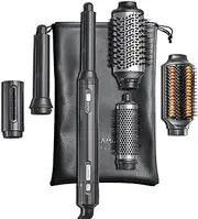 GLAMUP Upgraded 6 in 1 Hot Air Styler-Heat Straightener Brush, Auto Wrap Curler FusionStyler Pro, High-Speed Motor Hair Dryer,Versatile,Negative Ionic, No Heat Damage, Magic Styler Gift Set