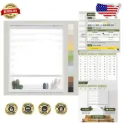 Dual Layer Semi-Sheer Roller Shades - Cordless Zebra Blinds 20 - 105 in Height