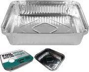 Kitchen Delights Aluminum Foil Containers with Lid Set, 96 Pieces Silver